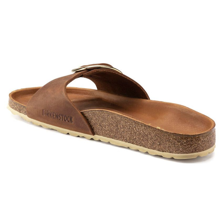 Birkenstock Madrid Big Buckle Oiled Leath | Cognac | Narrow - Women's (1006525) - Image 6